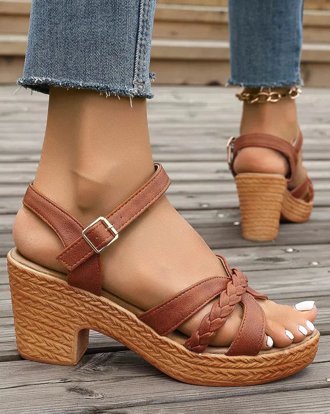 Celestine | Comfort Wedge Sandals – Braided Strap Style