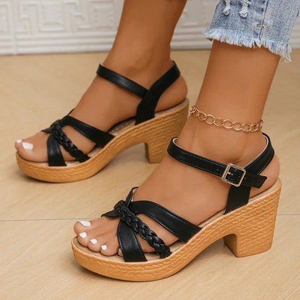 Celestine | Comfort Wedge Sandals – Braided Strap Style