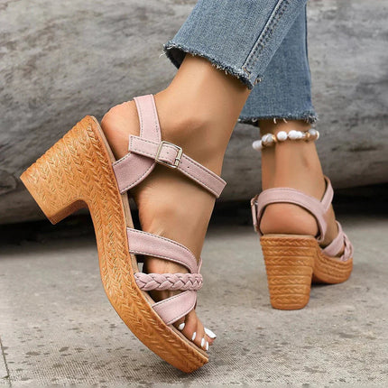 Celestine | Comfort Wedge Sandals – Braided Strap Style