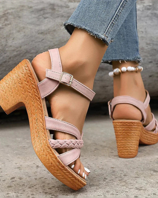 Celestine | Comfort Wedge Sandals – Braided Strap Style