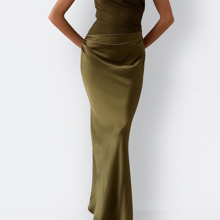 Celestine | Elegant Maxi Dress – One-Shoulder Ruched Evening Style