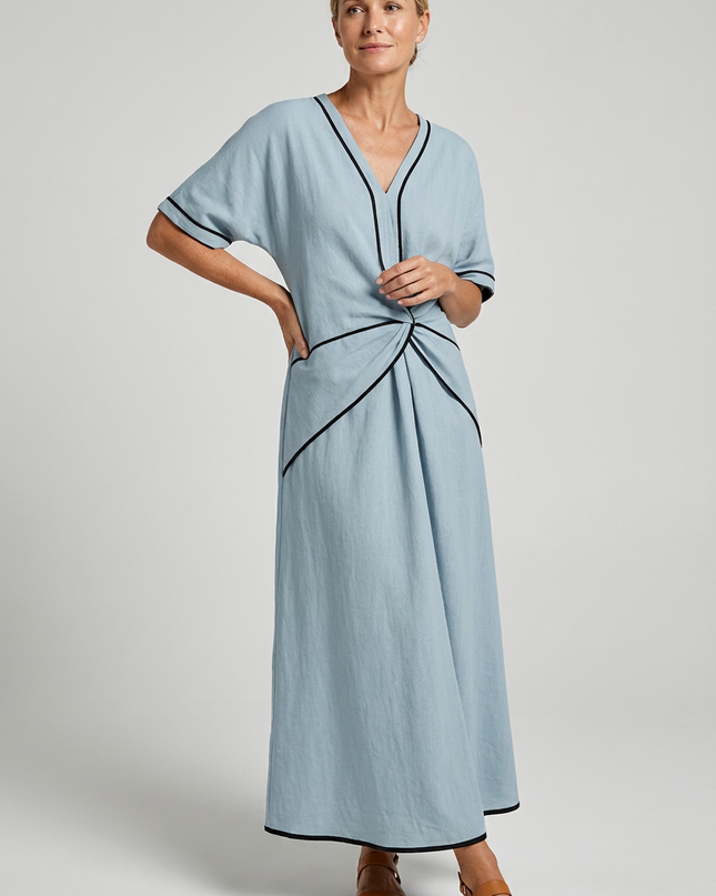 Celina | Effortless Maxi Dress – Twist Front V-Neck
