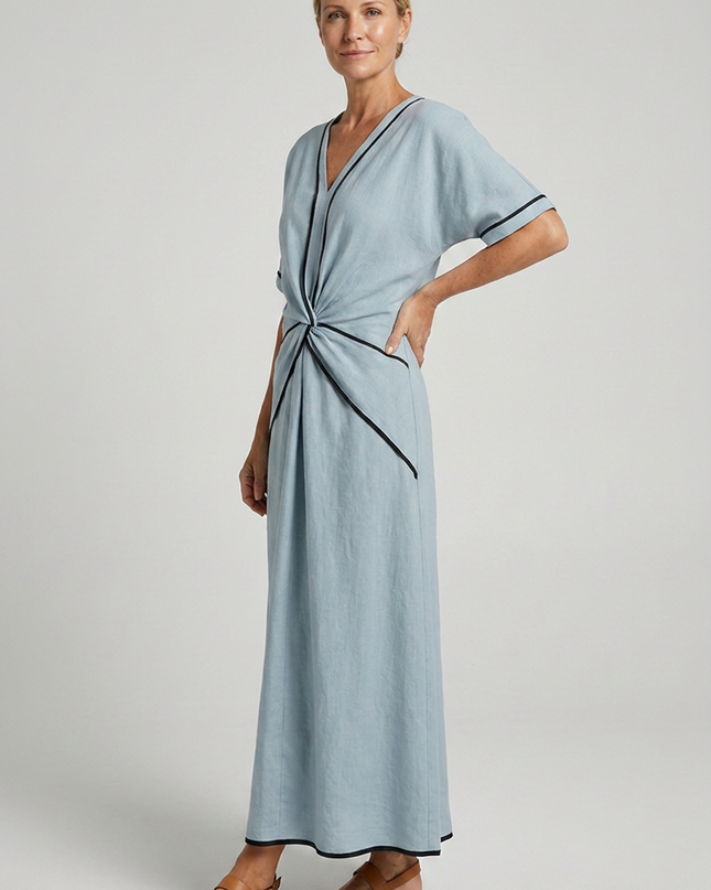 Celina | Effortless Maxi Dress – Twist Front V-Neck