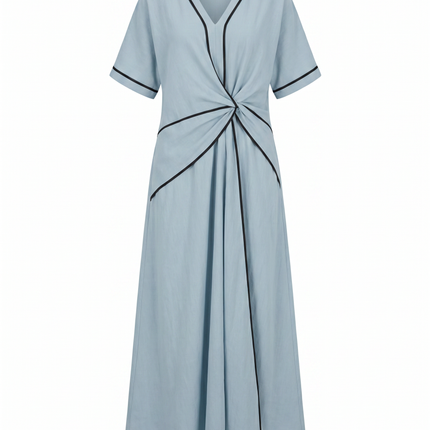 Celina | Effortless Maxi Dress – Twist Front V-Neck