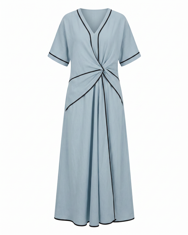 Celina | Effortless Maxi Dress – Twist Front V-Neck