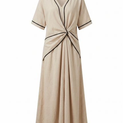 Celina | Effortless Maxi Dress – Twist Front V-Neck