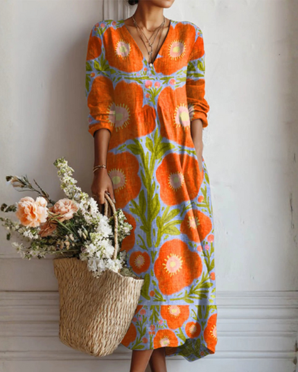 Claire | Artistic Maxi Dress – Floral Everyday Style