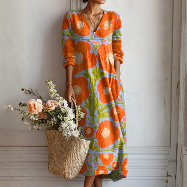 Claire | Artistic Maxi Dress – Floral Everyday Style