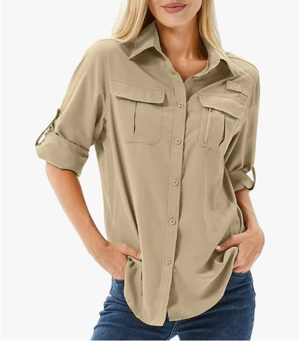 Claire | Button-Up Long Sleeve Hiking Shirt