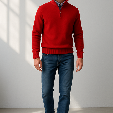 Corwin | Classic Half-Zip Jumper – Men's Stand Collar Knit