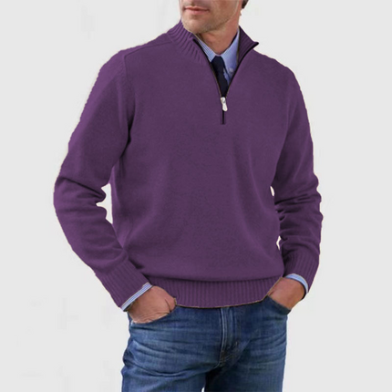 Corwin | Classic Half-Zip Jumper – Men's Stand Collar Knit