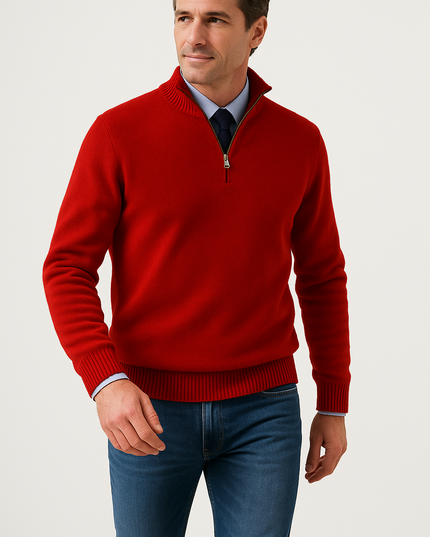 Corwin | Classic Half-Zip Jumper – Men's Stand Collar Knit