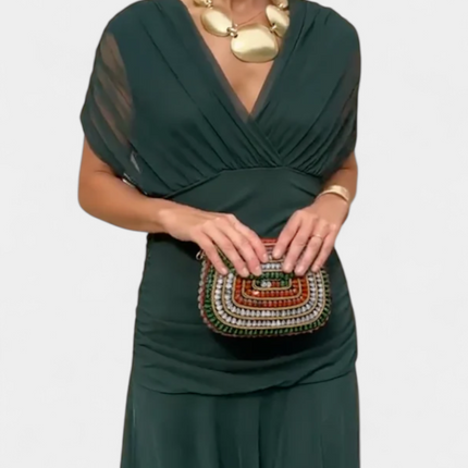 Cressida | Refined Midi Dress – Off-Shoulder Ruched Evening Style