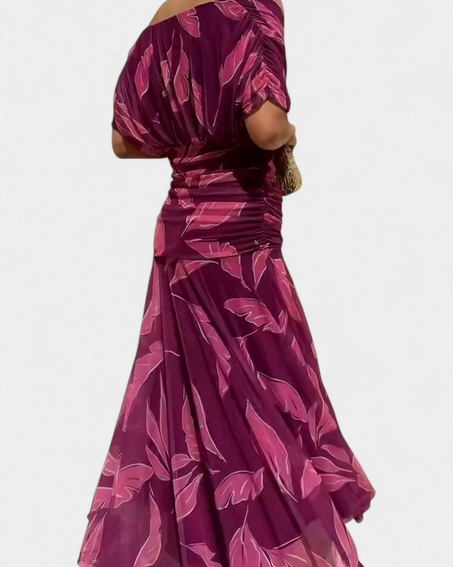 Cressida | Refined Midi Dress – Off-Shoulder Ruched Evening Style