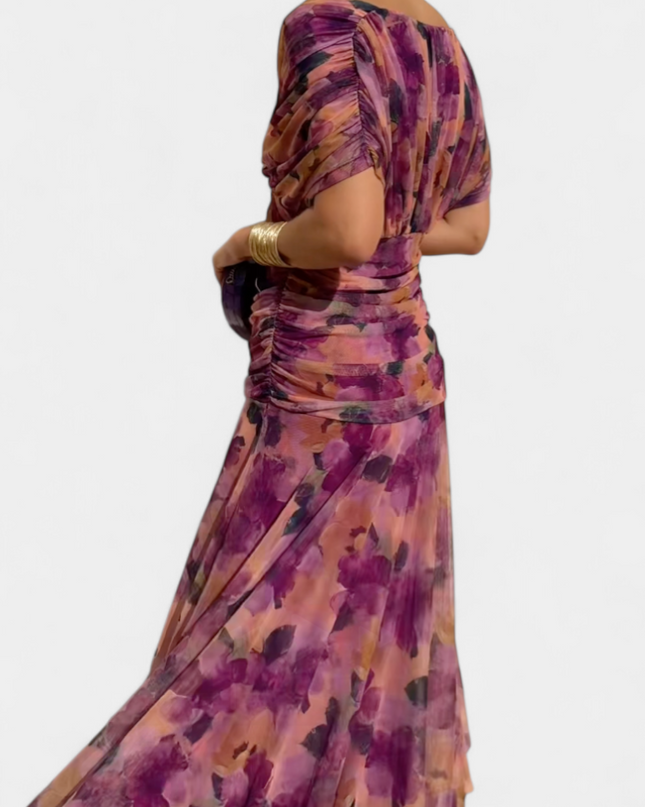 Cressida | Refined Midi Dress – Off-Shoulder Ruched Evening Style