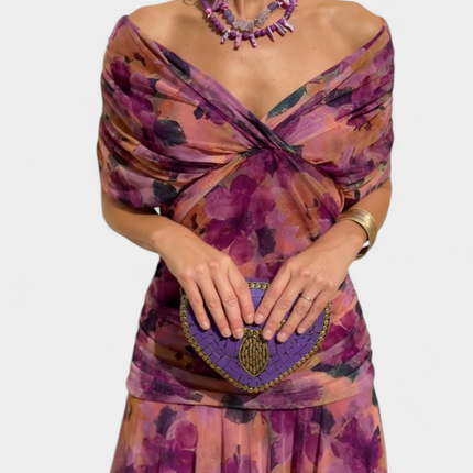 Cressida | Refined Midi Dress – Off-Shoulder Ruched Evening Style