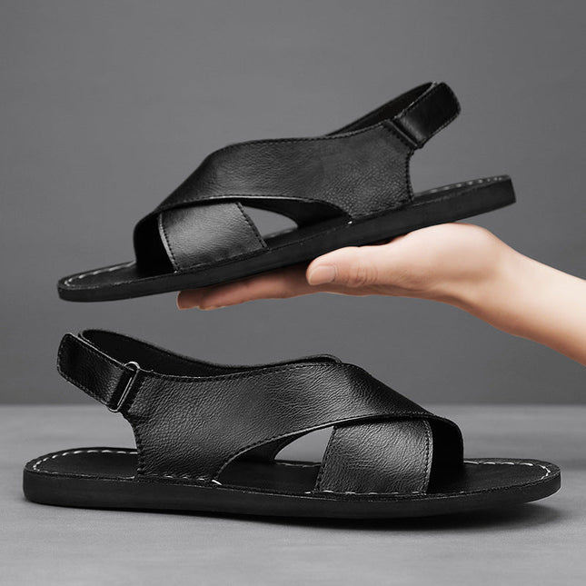 Dario | Classic Men's Sandals – Leather Slip-On
