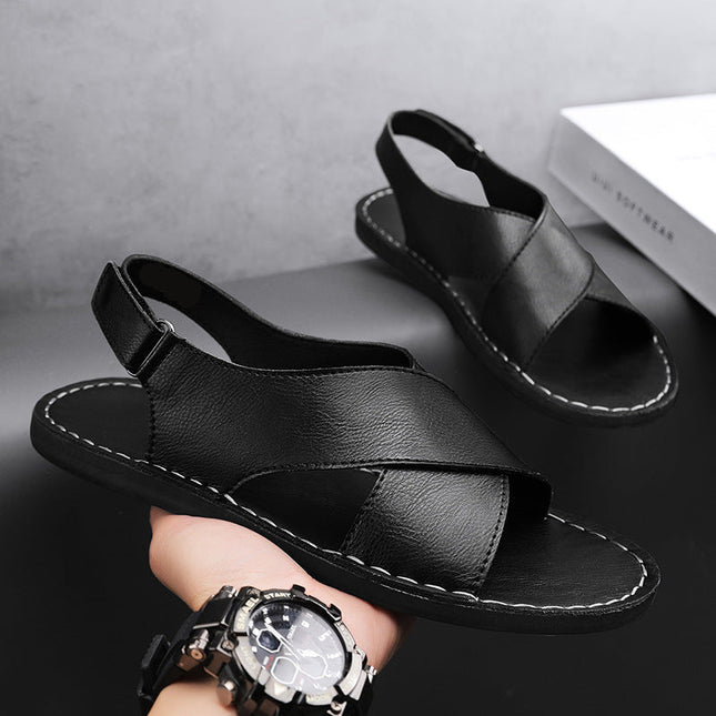 Dario | Classic Men's Sandals – Leather Slip-On