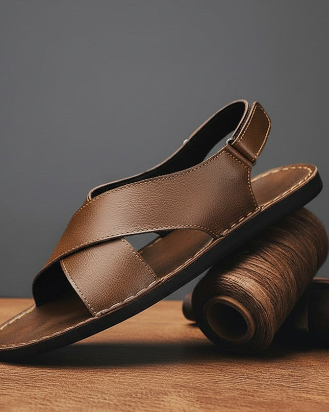 Dario | Classic Men's Sandals – Leather Slip-On