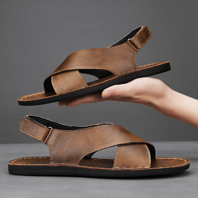 Dario | Classic Men's Sandals – Leather Slip-On