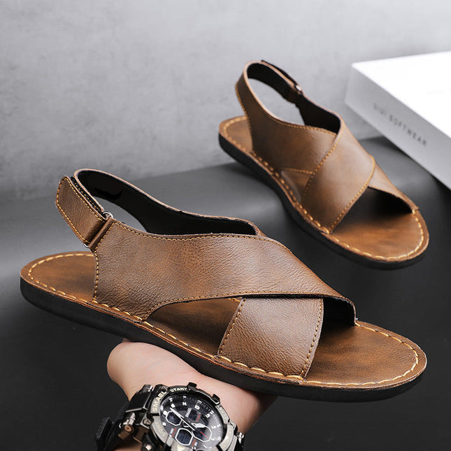 Dario | Classic Men's Sandals – Leather Slip-On