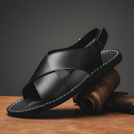 Dario | Classic Men's Sandals – Leather Slip-On