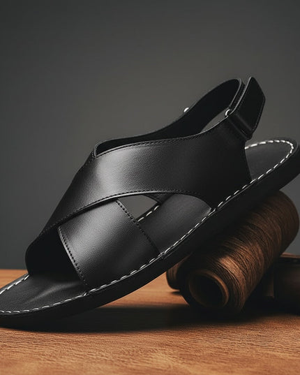 Dario | Classic Men's Sandals – Leather Slip-On