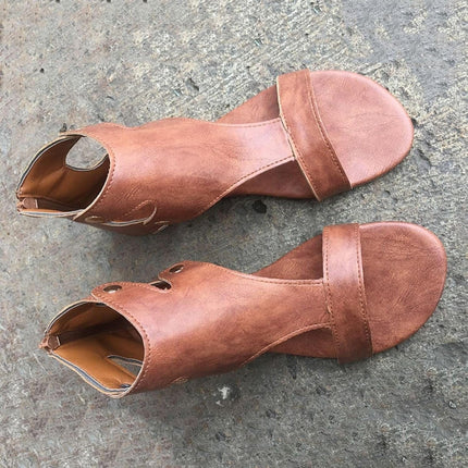 Delaney | Orthopedic Flat Sandals – Cutout Ankle Strap Style