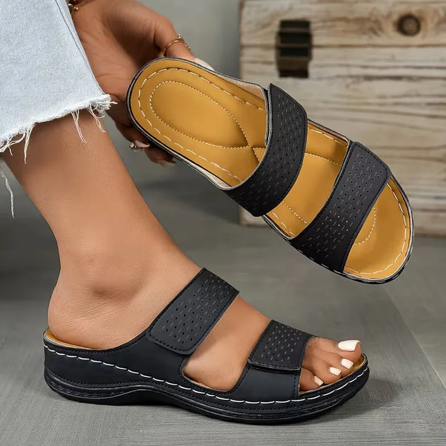 Elaria | Orthopedic Double-Strap Sandals – Women's Cushioned Comfort