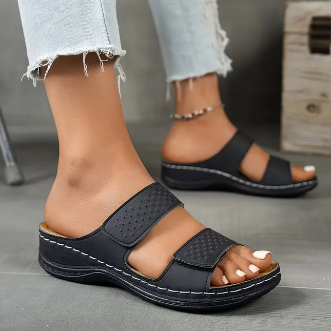 Elaria | Orthopedic Double-Strap Sandals – Women's Cushioned Comfort