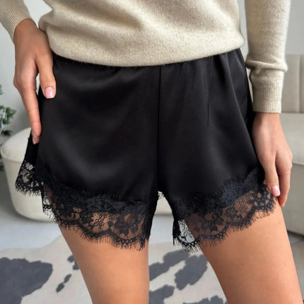 Elodie | Elegant Women's Shorts – Lace Trim Relaxed Fit