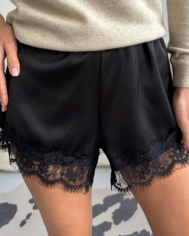 Elodie | Elegant Women's Shorts – Lace Trim Relaxed Fit