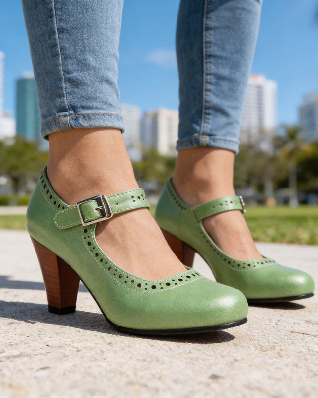 Elodie | Vintage Women's Mary Jane Shoes – Block Heel