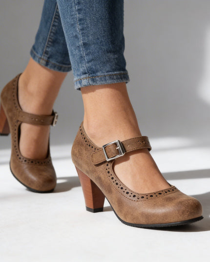 Elodie | Vintage Women's Mary Jane Shoes – Block Heel
