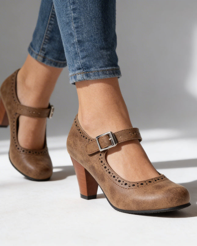 Elodie | Vintage Women's Mary Jane Shoes – Block Heel