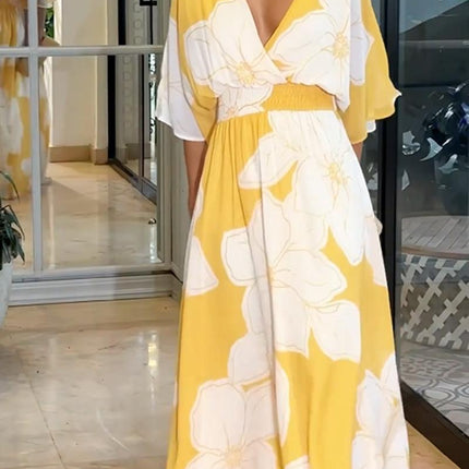 Elowen | Elegant Floral Maxi Dress – Twist Front Style