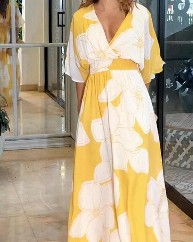 Elowen | Elegant Floral Maxi Dress – Twist Front Style