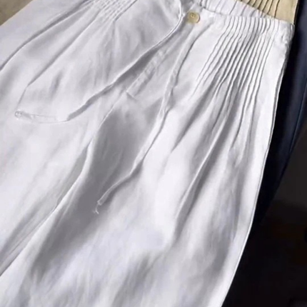 Elowen | Relaxed Women's Wide-Leg Pants – Cotton-Linen Blend
