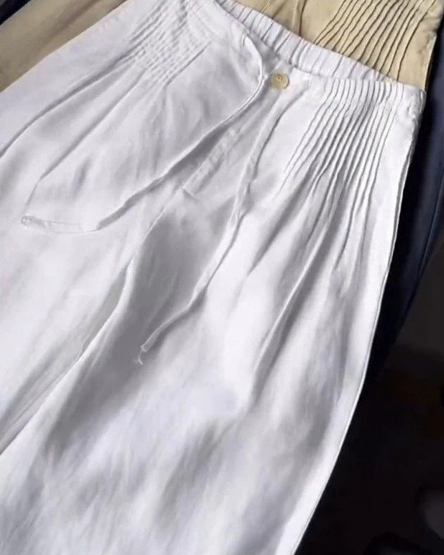 Elowen | Relaxed Women's Wide-Leg Pants – Cotton-Linen Blend