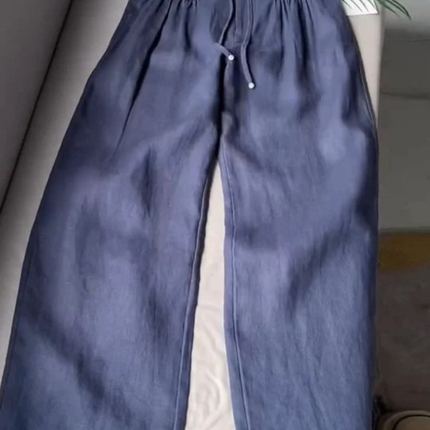 Elowen | Relaxed Women's Wide-Leg Pants – Cotton-Linen Blend