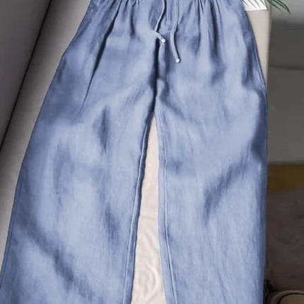 Elowen | Relaxed Women's Wide-Leg Pants – Cotton-Linen Blend
