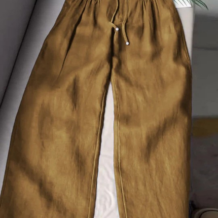 Elowen | Relaxed Women's Wide-Leg Pants – Cotton-Linen Blend