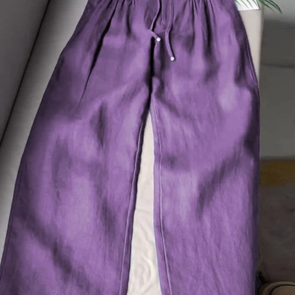 Elowen | Relaxed Women's Wide-Leg Pants – Cotton-Linen Blend