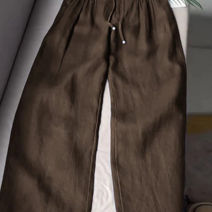 Elowen | Relaxed Women's Wide-Leg Pants – Cotton-Linen Blend