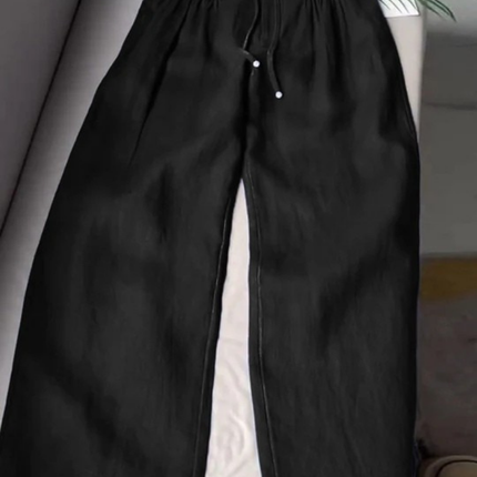 Elowen | Relaxed Women's Wide-Leg Pants – Cotton-Linen Blend
