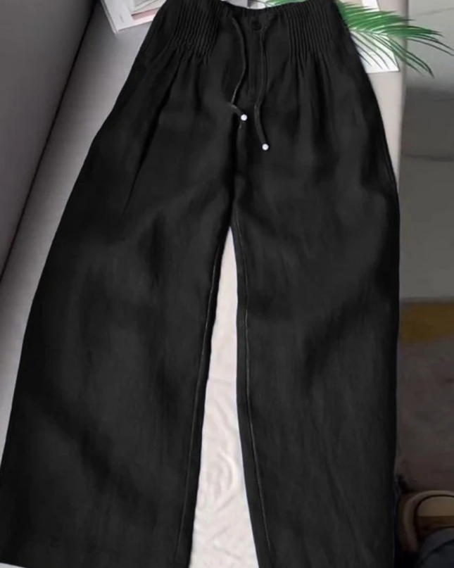 Elowen | Relaxed Women's Wide-Leg Pants – Cotton-Linen Blend