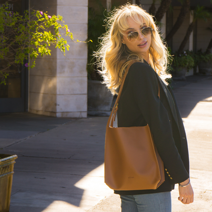 Eulalie | Textured Tote Bag – Woven Vegan Leather Style