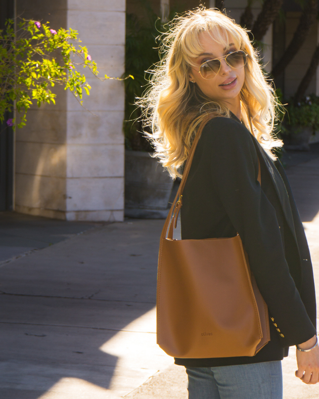 Eulalie | Textured Tote Bag – Woven Vegan Leather Style