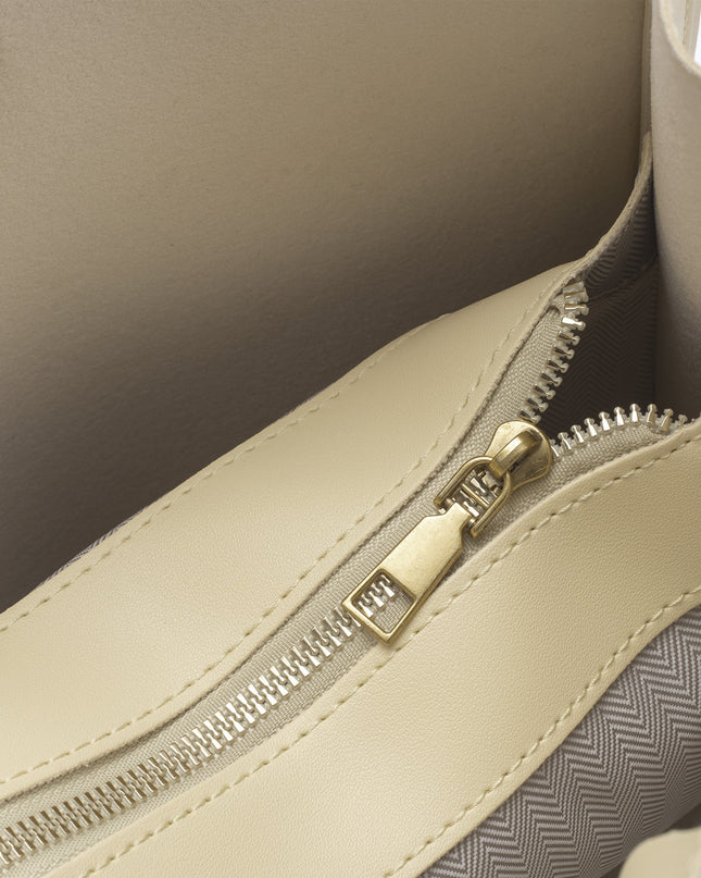 Eulalie | Textured Tote Bag – Woven Vegan Leather Style