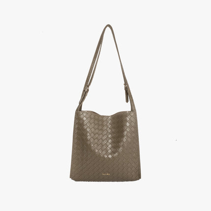 Eulalie | Textured Tote Bag – Woven Vegan Leather Style